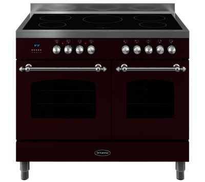 BRITANNIA  Fleet 100 RC10TIFLBUR Electric Range Cooker - Matte Burgundy & Stainless Steel